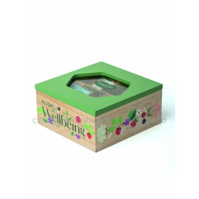 Cofanetto in legno 4 scomparti verde